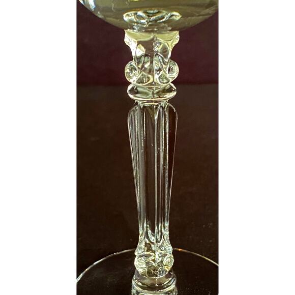 Set of 10 MCM Fostoria Claret Wine Glasses - Laurel Band Etched 1940s Barware - Picture 2 of 8